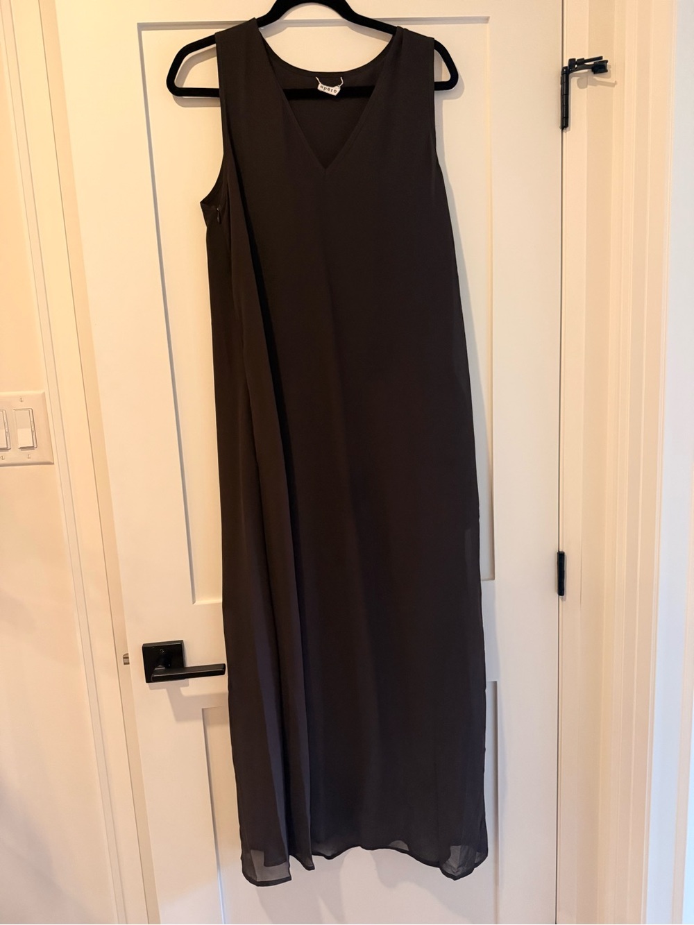 Sleeveless Apero Kyro Chiffon Midi Dress in Espresso (nursing/maternity) - Picture 6 of 6